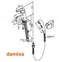 MONOMANDO LAVABO-BIDE ROWAN DAMIXA